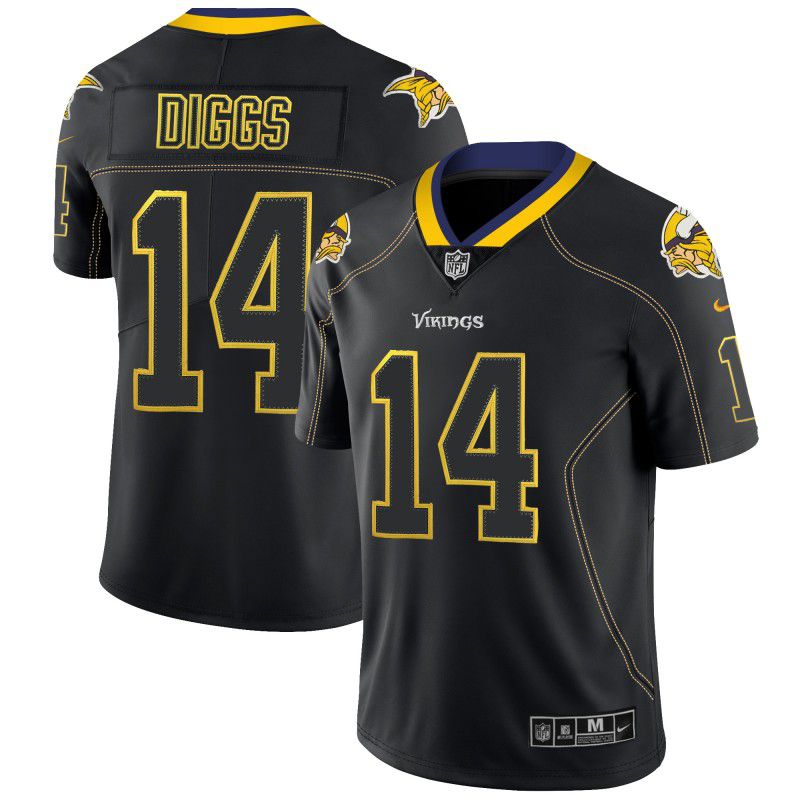 Men Minnesota Vikings #14 Diggs Black Nike Lights Out Black Color Rush Limited NFL Jerseys->kansas city chiefs->NFL Jersey